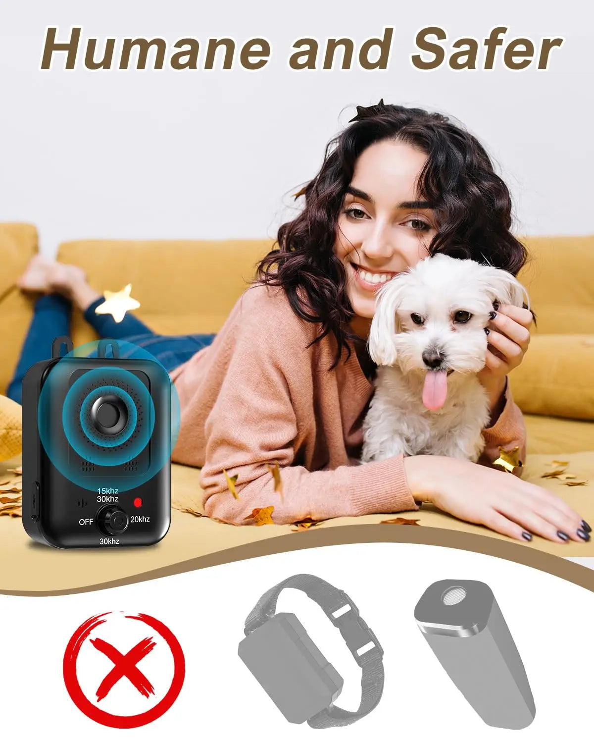 Ultrasonic Anti-Barking Device — Rechargeable Dog Bark Deterrent for Indoor & Outdoor Use