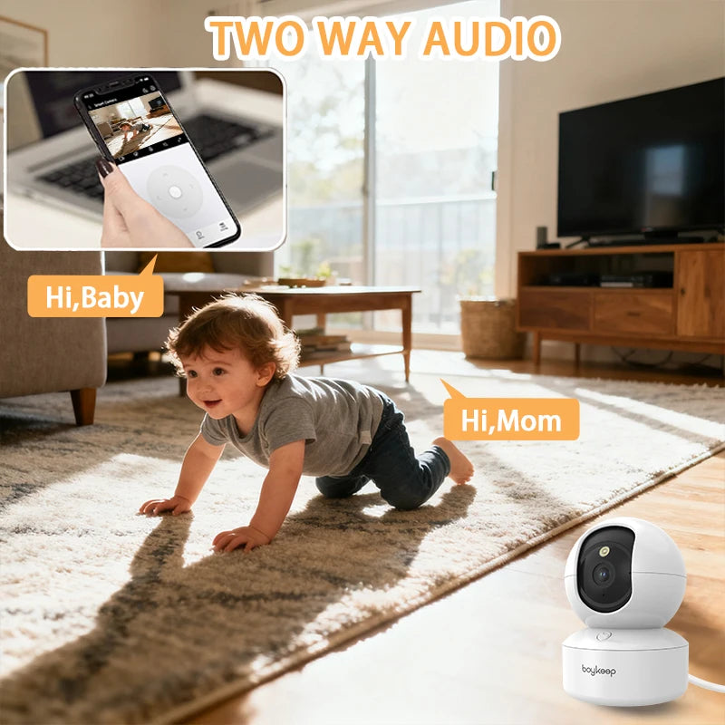 2K Pet Camera with App — 360° Pan & Tilt WiFi Indoor Camera with 2-Way Audio & Night Vision