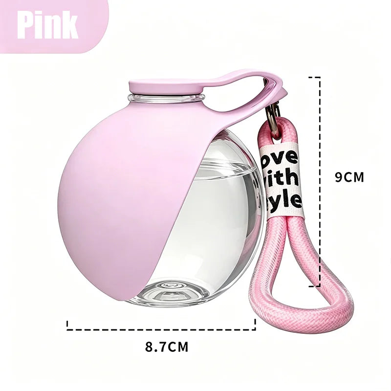 2-in-1 Portable Dog Water Bottle — Foldable Silicone Bowl with Lanyard Hook for Travel