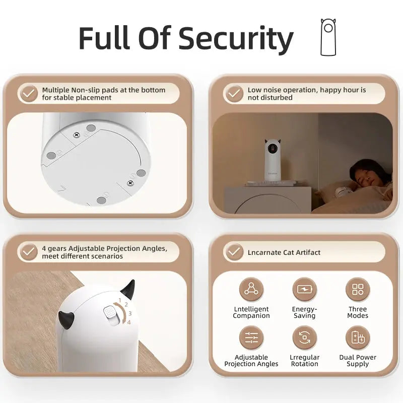 Automatic LED Laser Cat Toy — Smart Interactive Indoor Teaser for Cats & Dogs ROJECO Choice Store
