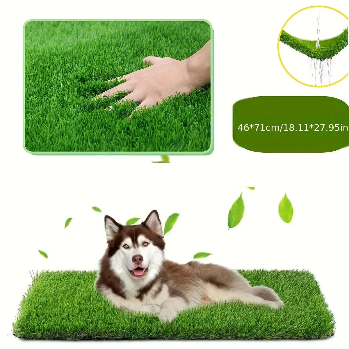 Washable Dog Grass Pee Mat — Reusable Artificial Lawn Training Pad with Non-Slip Backing