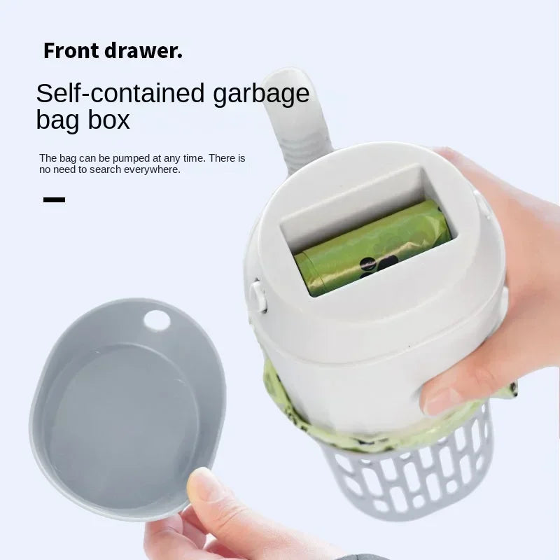 Cat Litter Scoop with Refill Waste Bags — Self-Cleaning Litter Box Filter Tool