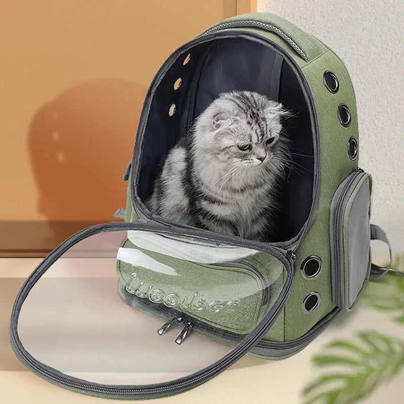 Transparent Cat Carrier Backpack — Breathable Oxford Travel Bag for Cats & Small Dogs pawstrip Official Store