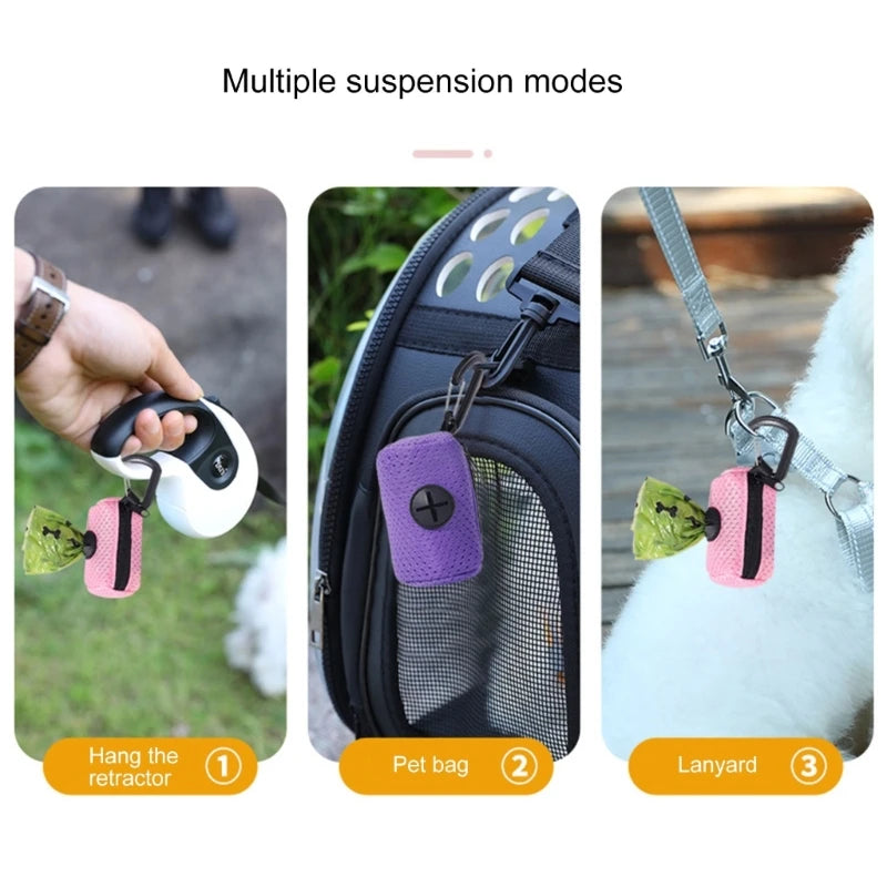 Dog Poop Bag Dispenser — Portable Waste Bag Holder for Dog Leash & Walks