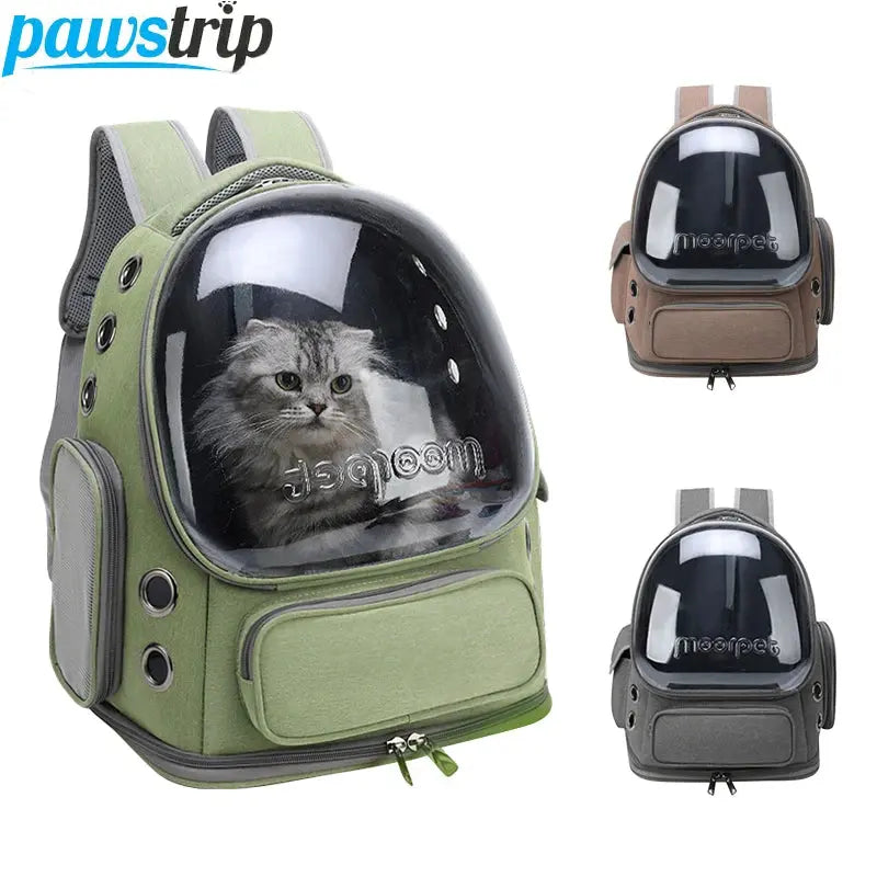 Transparent Cat Carrier Backpack — Breathable Oxford Travel Bag for Cats & Small Dogs pawstrip Official Store
