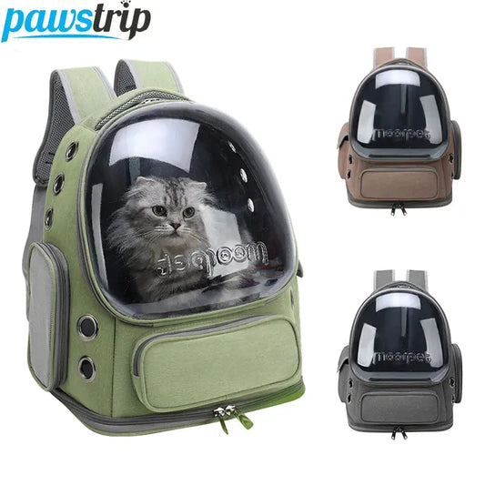Transparent Cat Carrier Backpack — Breathable Oxford Travel Bag for Cats & Small Dogs pawstrip Official Store