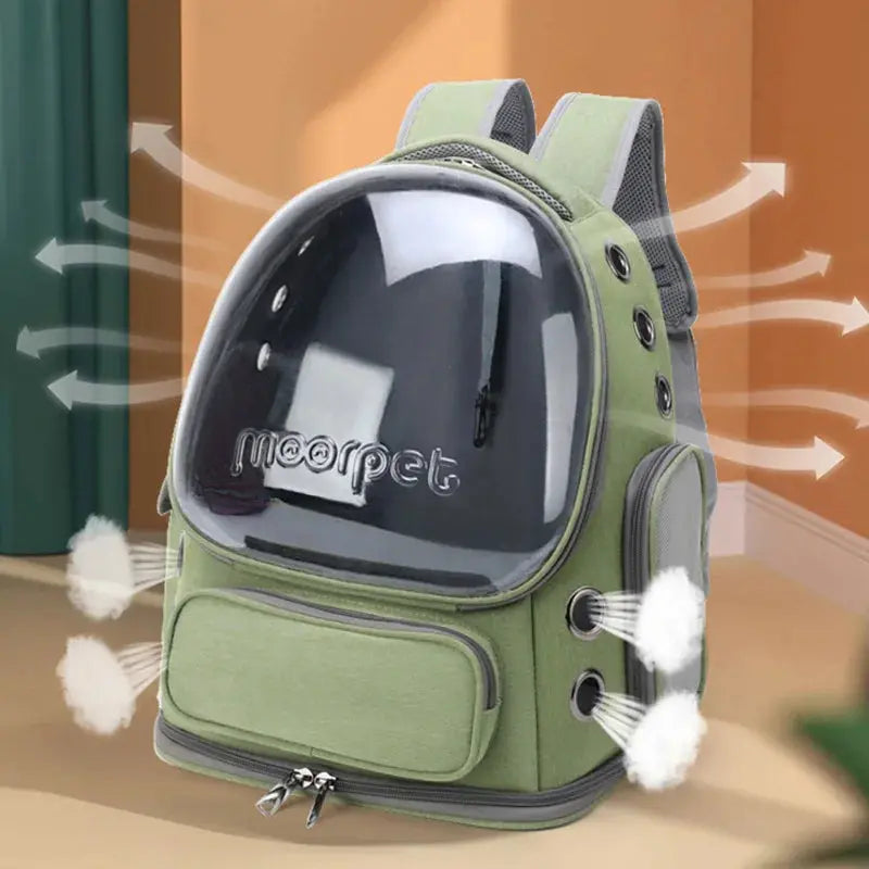 Transparent Cat Carrier Backpack — Breathable Oxford Travel Bag for Cats & Small Dogs pawstrip Official Store