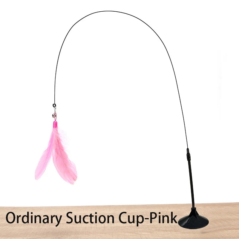 Hands-Free Suction Cup Feather Wand — Interactive Teaser Toy for Cats & Kittens