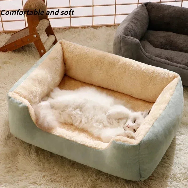 Cosy Cushion Basket Bed — Warm Winter House Bed for Cats & Small Dogs