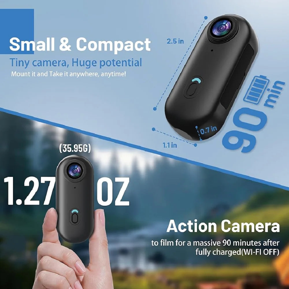 4K HD Pet Collar Camera — WiFi Video Recording Action Camera for Dogs & Cats