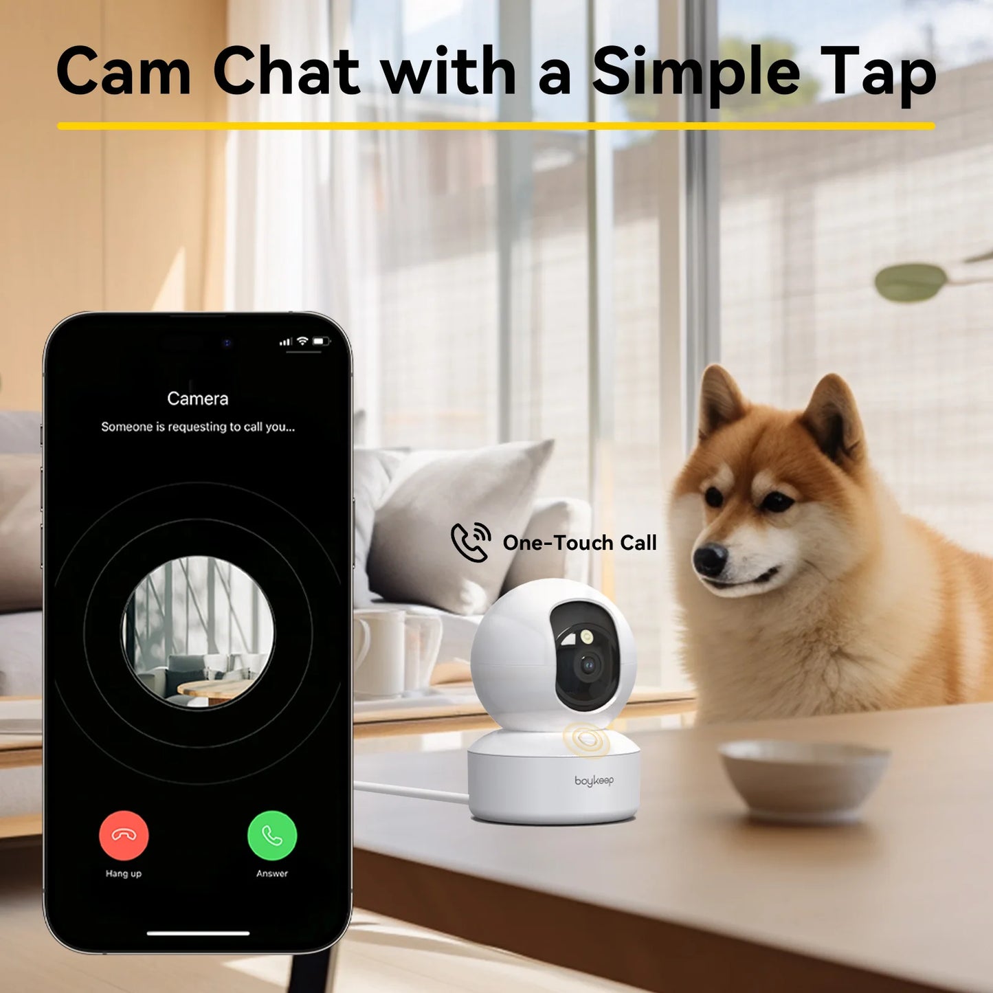 2K Pet Camera with App — 360° Pan & Tilt WiFi Indoor Camera with 2-Way Audio & Night Vision