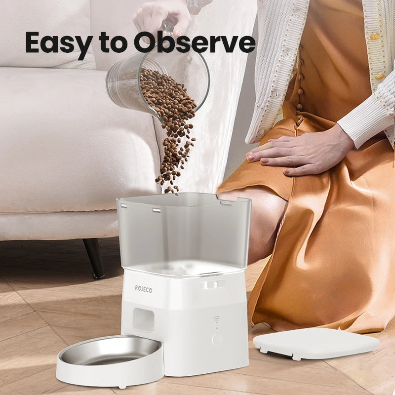 Automatic Smart Dog Feeder — WiFi Remote Control Kibble Dispenser for Dogs & Cats