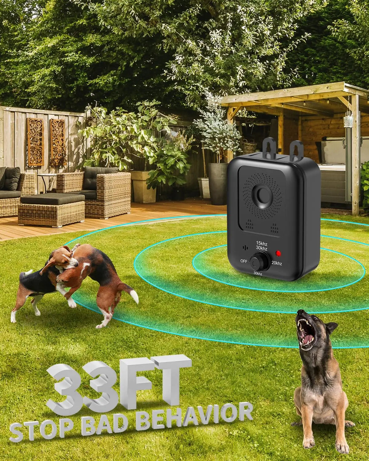 Ultrasonic Anti-Barking Device — Rechargeable Dog Bark Deterrent for Indoor & Outdoor Use