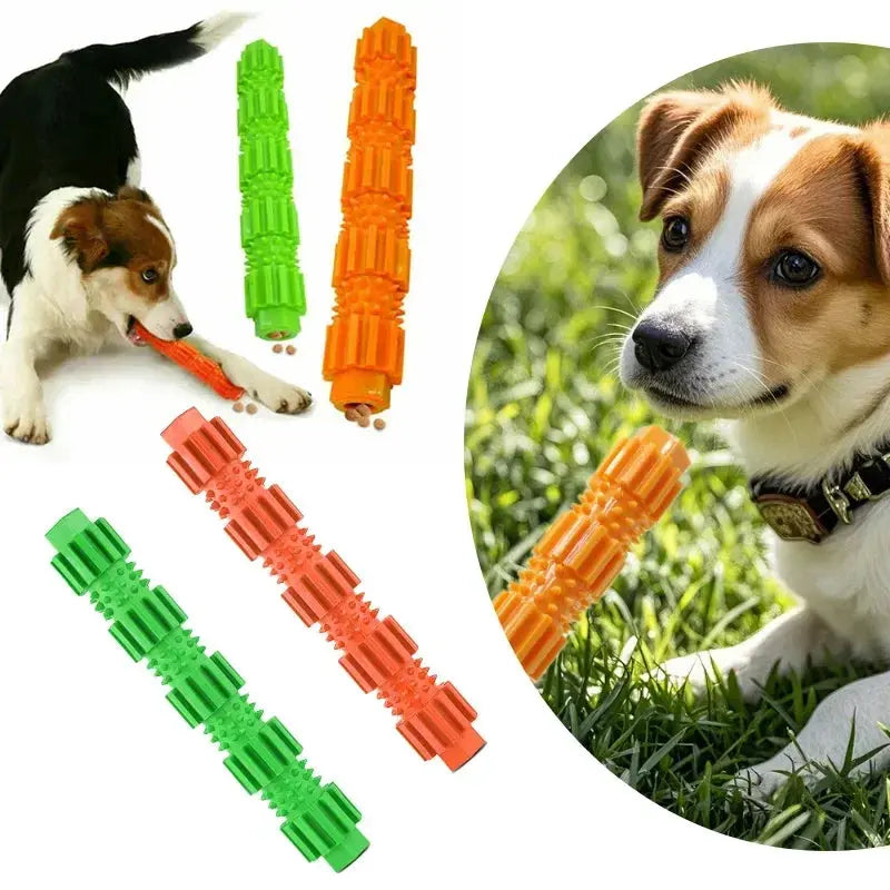 Heavy Duty Rubber Dog Chew Toy — Teeth Grinding & Cleaning Gear Toy for Aggressive Chewers Yun Li Wei Store