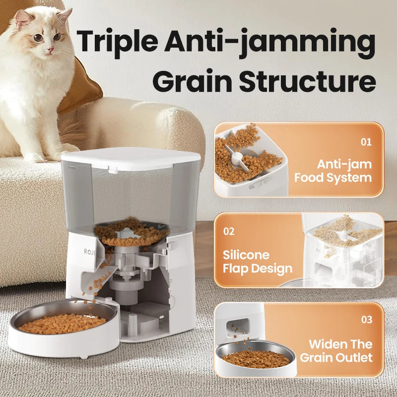 Automatic Smart Dog Feeder — WiFi Remote Control Kibble Dispenser for Dogs & Cats