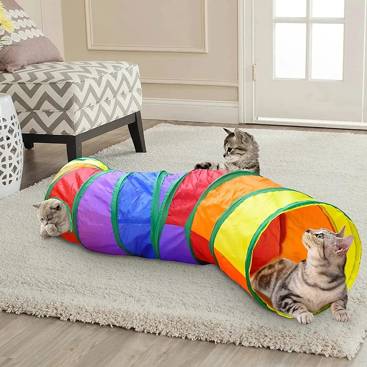 Foldable Cat Tunnel Tube — Interactive Play Tunnel for Cats, Kittens, Rabbits & Puppies Top-pet Store