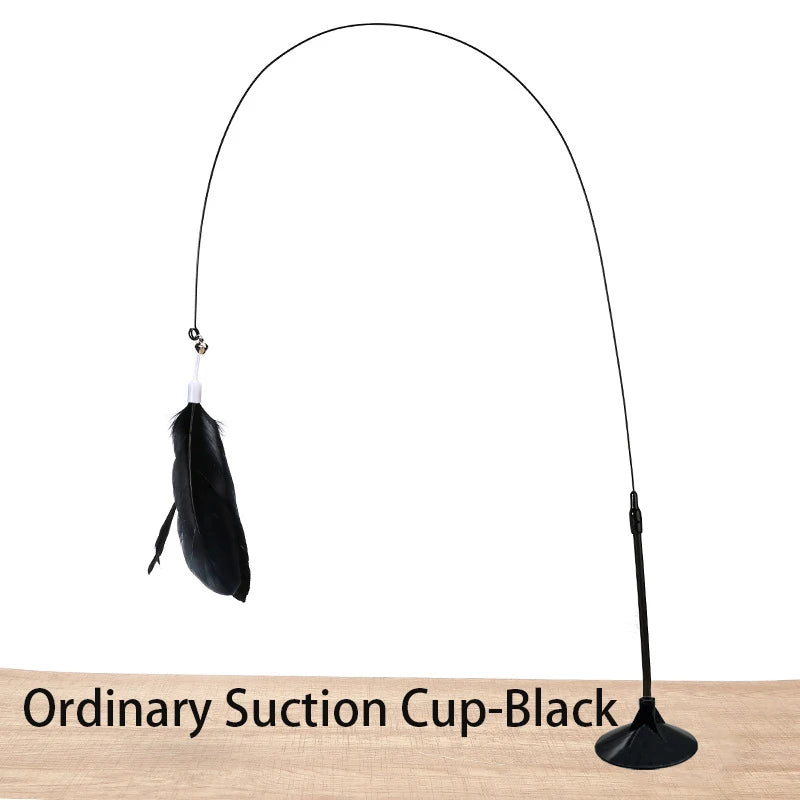 Hands-Free Suction Cup Feather Wand — Interactive Teaser Toy for Cats & Kittens