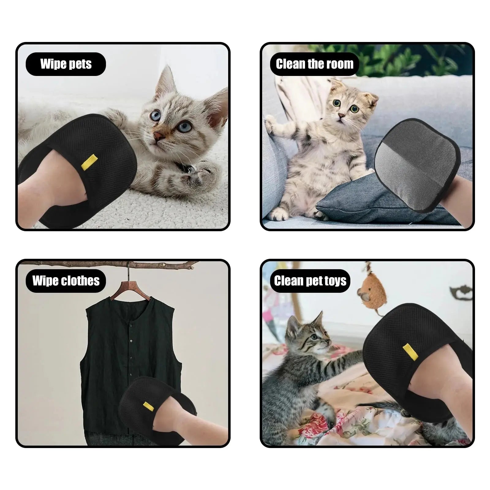 Double-Sided Pet Hair Removal Gloves — Reusable Lint Remover for Furniture, Clothes & Car Seats YimoPet Store