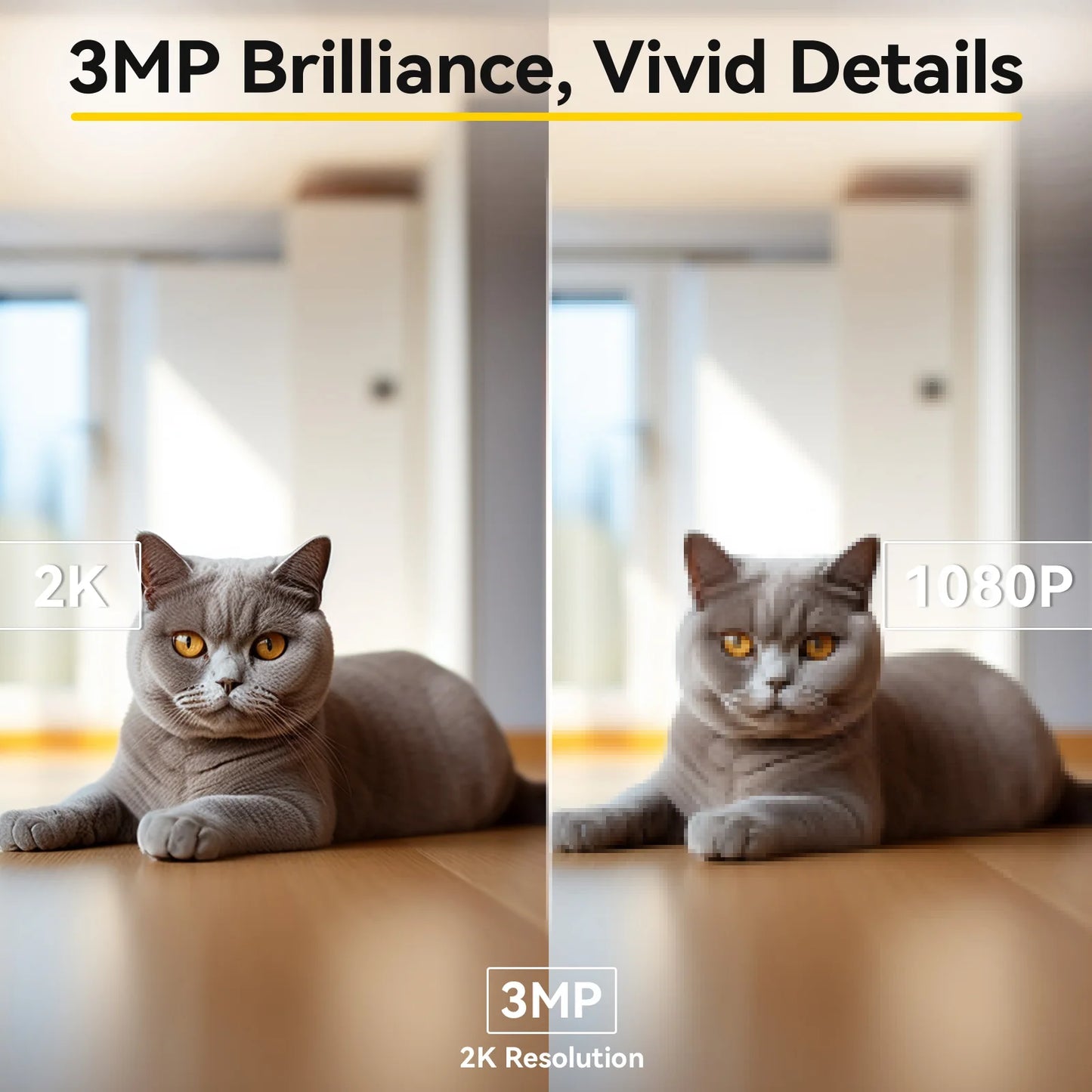 2K Pet Camera with App — 360° Pan & Tilt WiFi Indoor Camera with 2-Way Audio & Night Vision