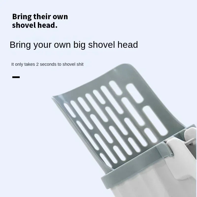 Cat Litter Scoop with Refill Waste Bags — Self-Cleaning Litter Box Filter Tool