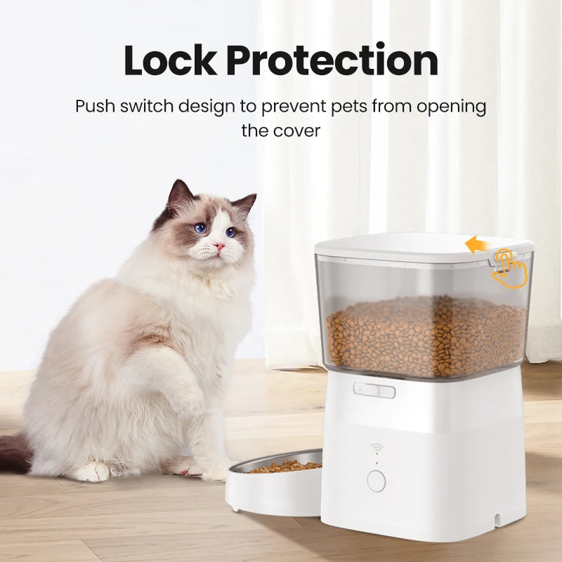 Automatic Smart Dog Feeder — WiFi Remote Control Kibble Dispenser for Dogs & Cats