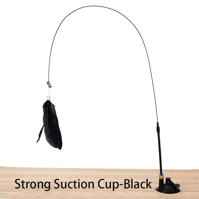 Hands-Free Suction Cup Feather Wand — Interactive Teaser Toy for Cats & Kittens