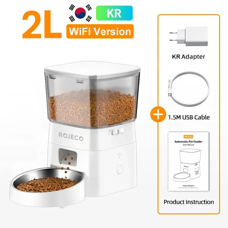 Automatic Smart Dog Feeder — WiFi Remote Control Kibble Dispenser for Dogs & Cats