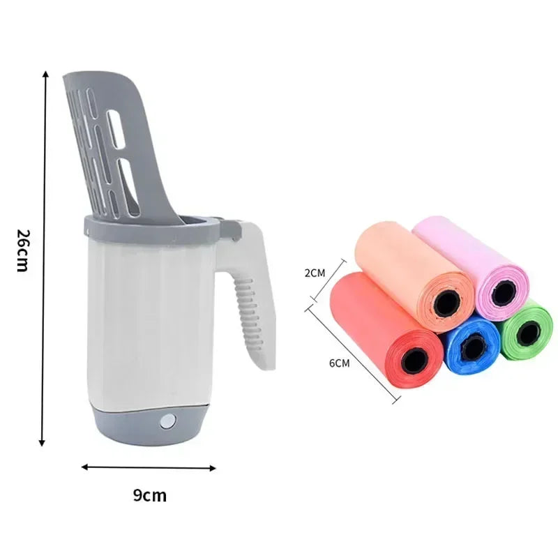 Cat Litter Scoop with Refill Waste Bags — Self-Cleaning Litter Box Filter Tool