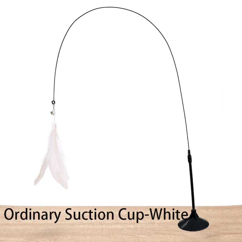Hands-Free Suction Cup Feather Wand — Interactive Teaser Toy for Cats & Kittens