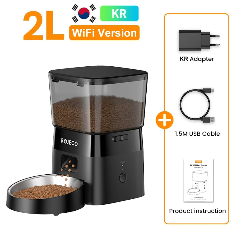 Automatic Smart Dog Feeder — WiFi Remote Control Kibble Dispenser for Dogs & Cats