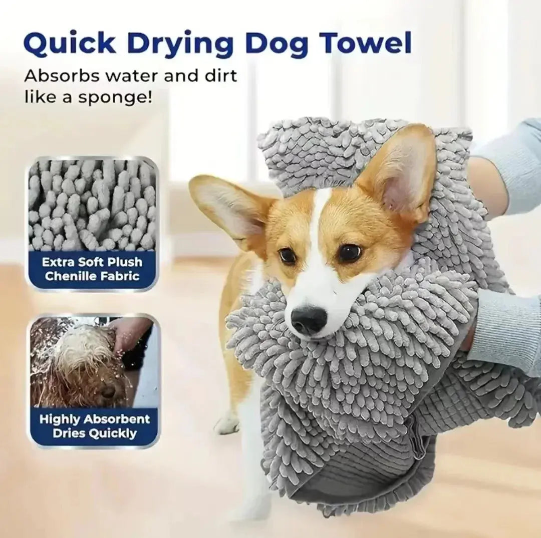 Super Absorbent Pet Bath Towel — Quick-Dry Microfibre Towel for Dogs & Cats Confident Beautiful Rich Girls Store