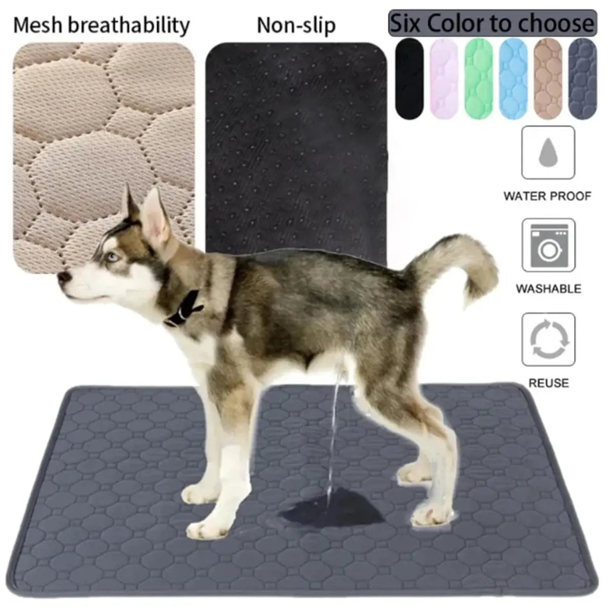 Reusable Washable Dog Pee Pad — Waterproof Absorbent Training Mat for Puppies & Cats Shop1104696718 Store