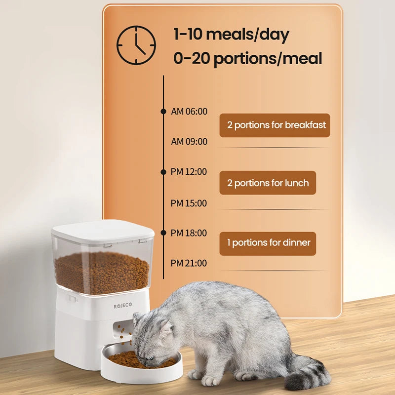 Automatic Smart Dog Feeder — WiFi Remote Control Kibble Dispenser for Dogs & Cats