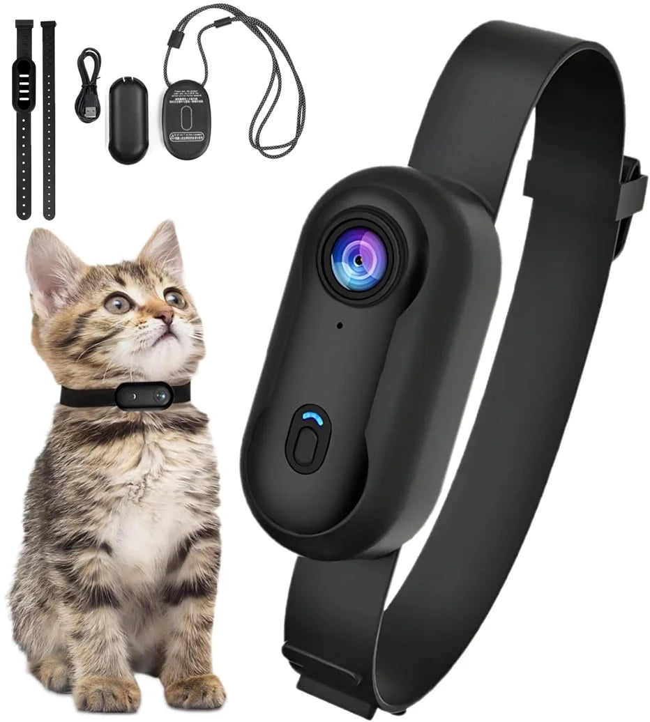 4K HD Pet Collar Camera — WiFi Video Recording Action Camera for Dogs & Cats