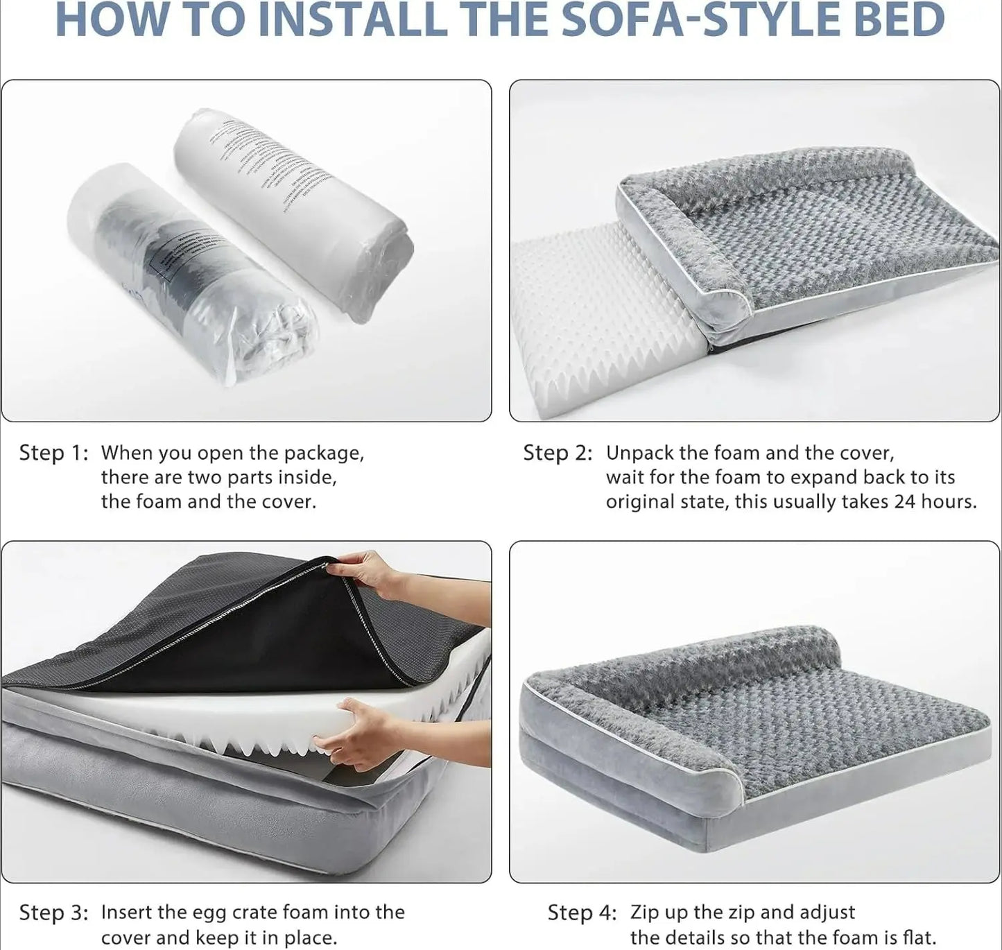 Orthopedic Dog Bed for Large Dogs — Waterproof Sofa-Style Bed with Removable Washable Cover & Joint Support Lai CAI Furniture Store