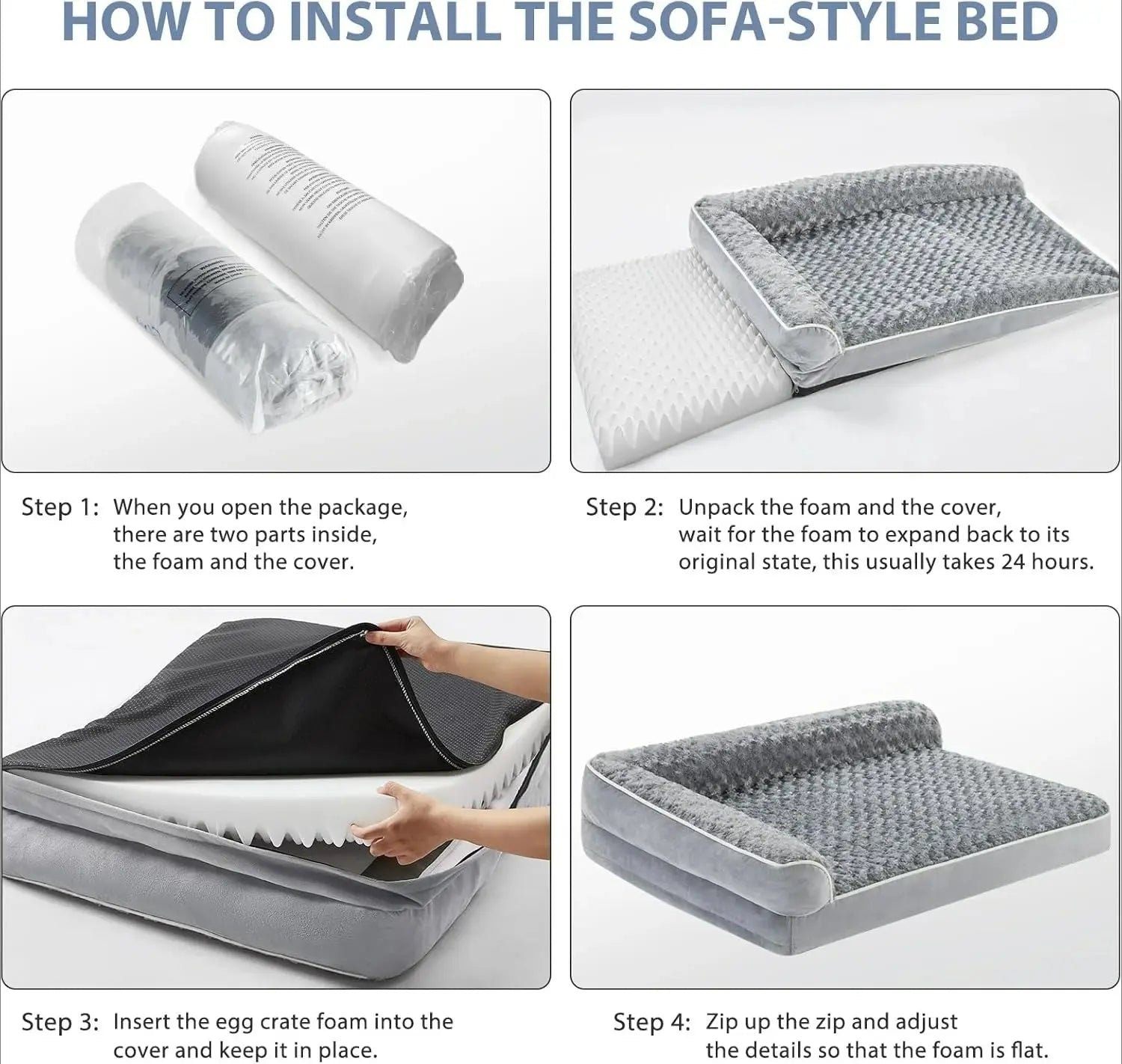 Orthopedic Dog Bed for Large Dogs — Waterproof Sofa-Style Bed with Removable Washable Cover & Joint Support Lai CAI Furniture Store