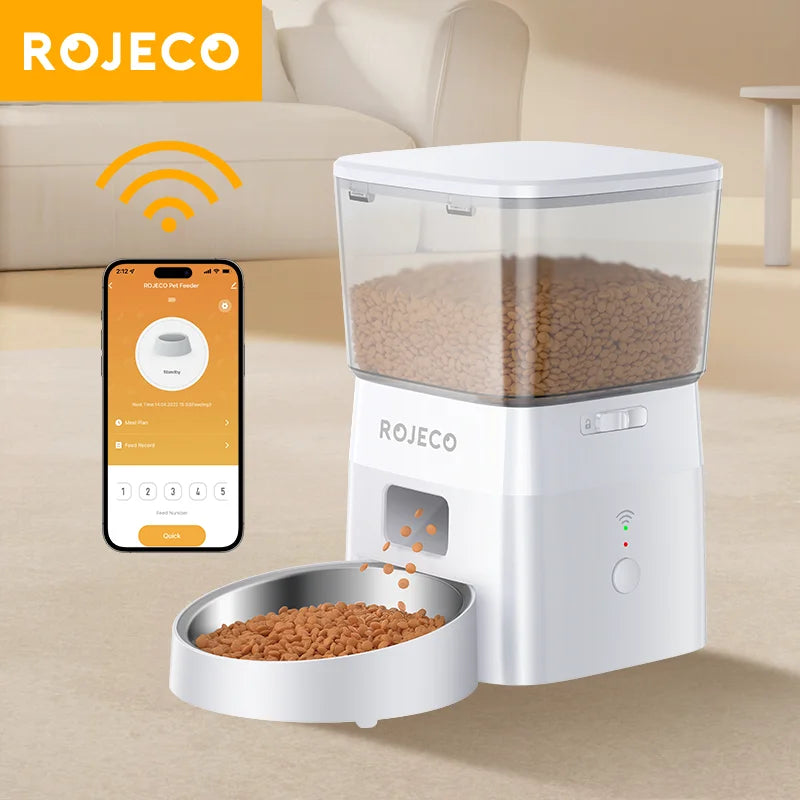 Automatic Smart Dog Feeder — WiFi Remote Control Kibble Dispenser for Dogs & Cats